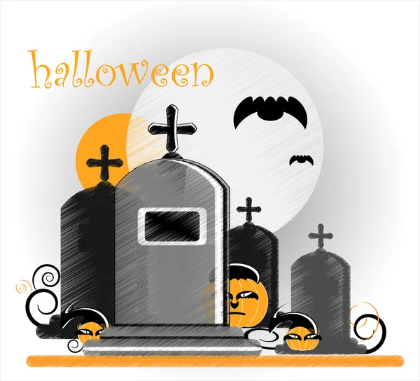Lápida en Halloween — Archivo Imágenes Vectoriales