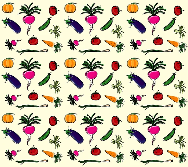 Légumes texture sans couture — Image vectorielle