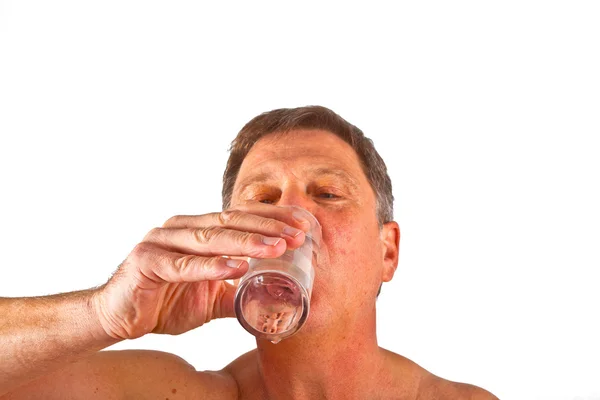 Retrato de atractivo hombre agua potable —  Fotos de Stock