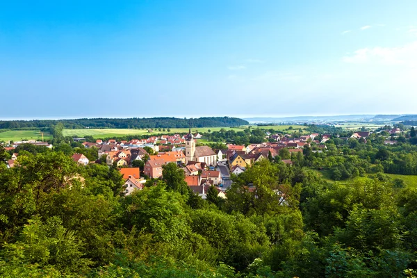 Romantikus falu schillingsfuerst, Bajorország — Stock Fotó