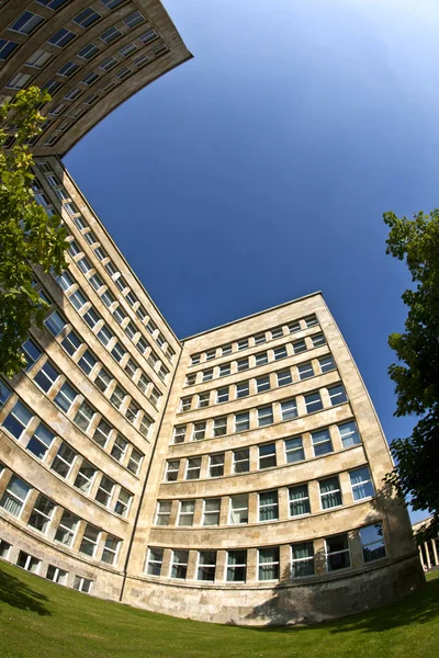 Berühmtes igfarbenes Haus, ehemals als Hauptquartier des US-Arms genutzt — Stockfoto