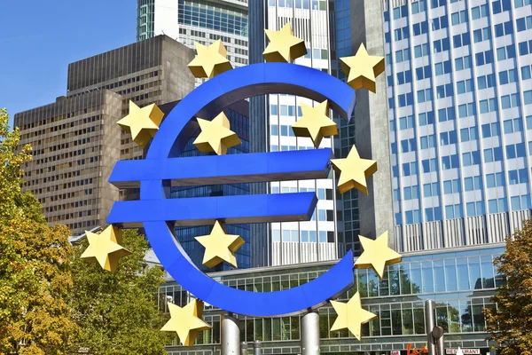Euroteken in frankfurt — Stockfoto