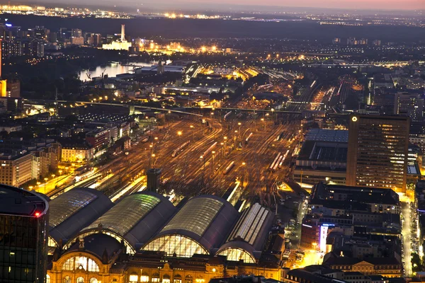 Frankfurt am main w nocy — Zdjęcie stockowe
