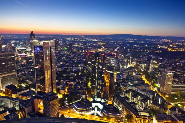 Frankfurt nad Mohanem v noci — Stock fotografie