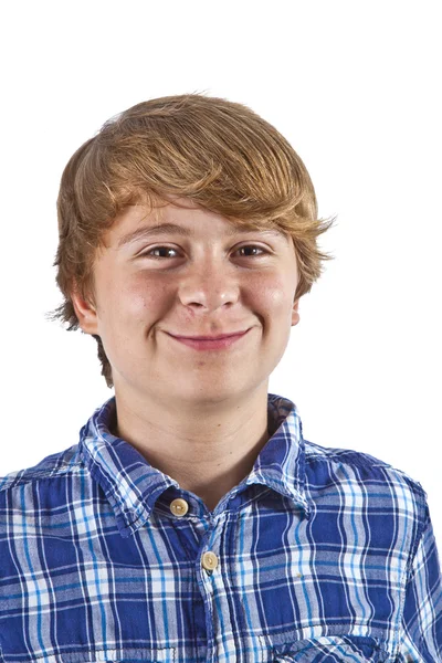 Smiling smart boy in studio — Stock Photo, Image