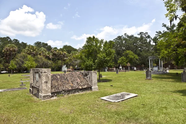 Koloniale park begraafplaats in savannah — Stockfoto