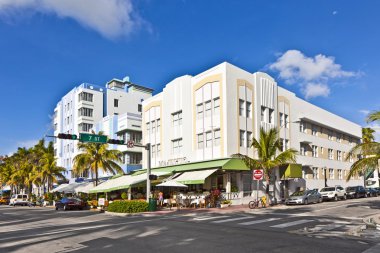 Beautiful houses in Art Deco style in South Miami clipart