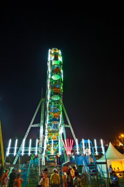 enjoy the big wheel in the amusement park in Delhi