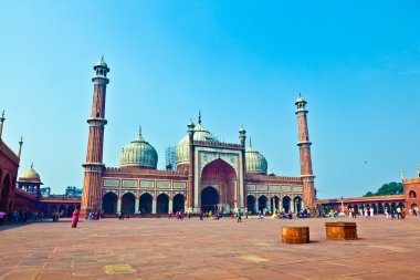 Jama Masjid Mosque, old Delhi, India. clipart