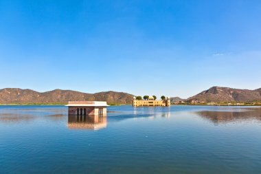 adam sagar Gölü su sarayda (jal mahal). Jaipur, rajasthan, ben