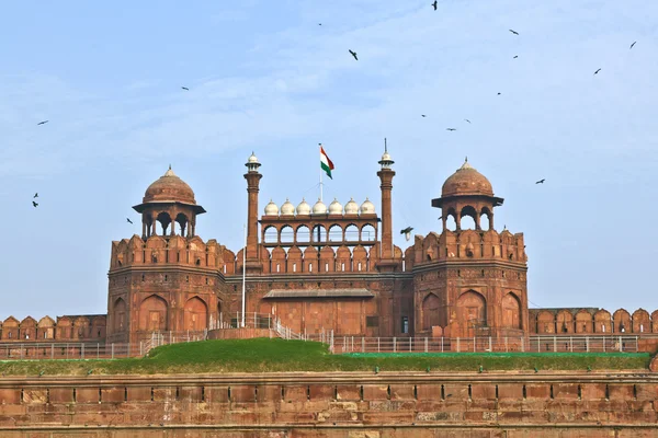 India, Delhi, el Fuerte Rojo, fue construido por Shahjahan como el Del — Foto de Stock