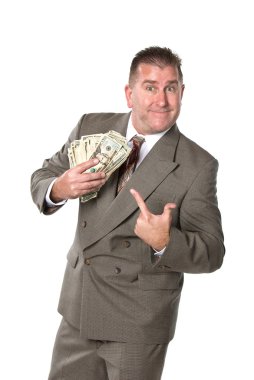 Businessman and his cash clipart