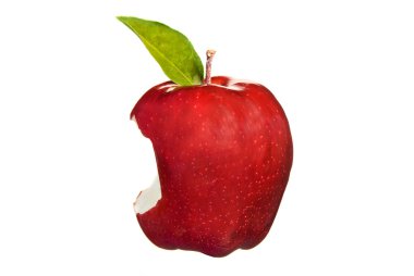 Red apple bite clipart