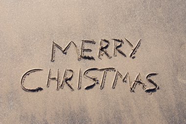 Merry Christmas in Sand clipart