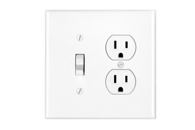 Light switch on white clipart