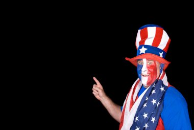 Patriotic man on July Fourth clipart