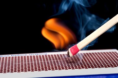 Matchstick on fire clipart