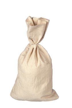 Burlap sack on white clipart