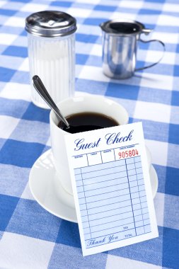 Blank check in diner clipart