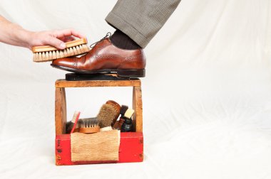 Antique shoe shine box clipart