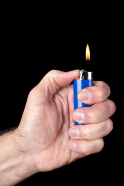 Lit butane lighter clipart