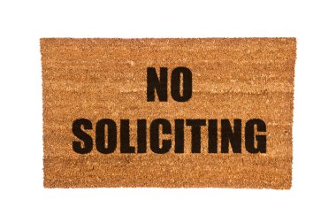 Doormat with no soliciting text clipart