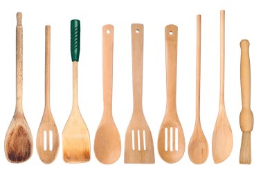 Wooden kitchen utensils clipart
