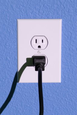 Wall outlet and plug clipart