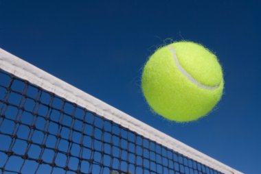 Tennis ball and net clipart