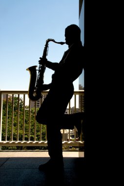 Saxophone player silhouette clipart