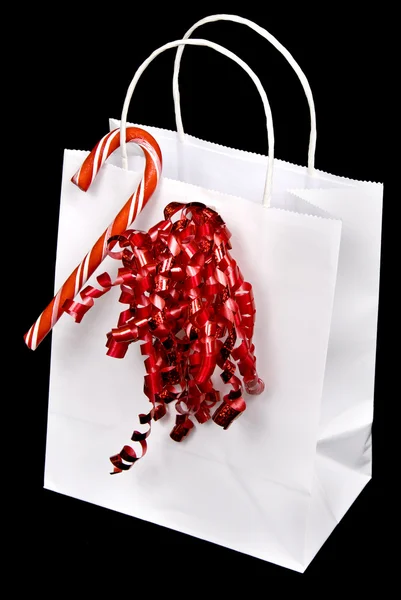 Bílá candy cane taška — Stock fotografie