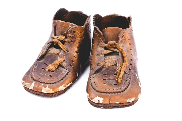 Бронзовая детская обувь — стоковое фото