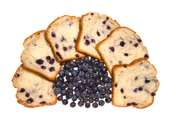 Blueberry bread and blueberries — Stock Photo, Image