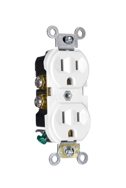 Power outlet on white — Stock Photo, Image