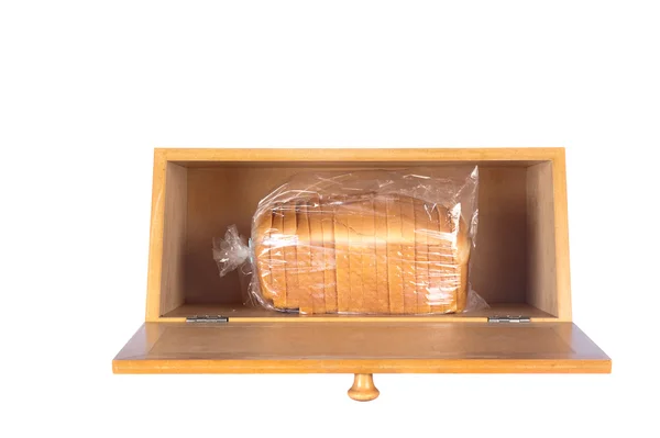 Хлібна коробка на білому — стокове фото