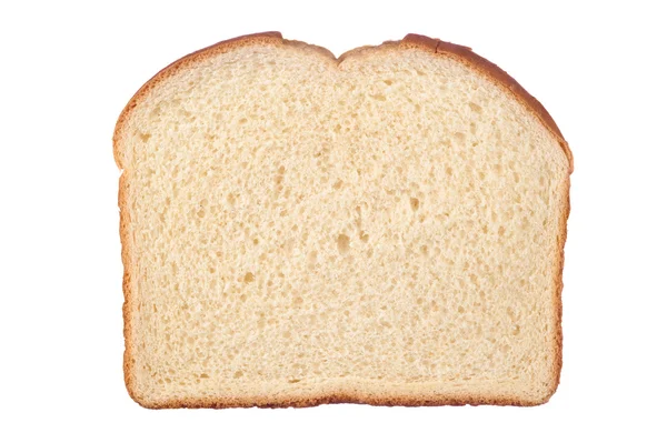 Scheibe Brot isoliert auf weiß — Stockfoto