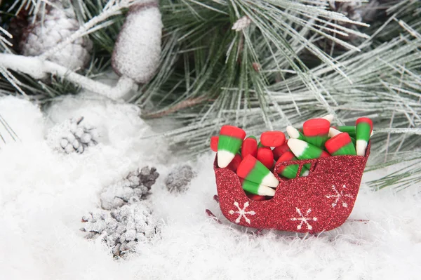 Caramelle di Natale in slitta — Foto Stock