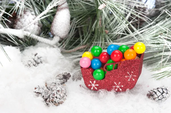 Vánoční cukroví v saních — Stock fotografie