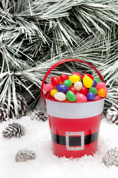 Cubo decorativo de dulces de Navidad —  Fotos de Stock