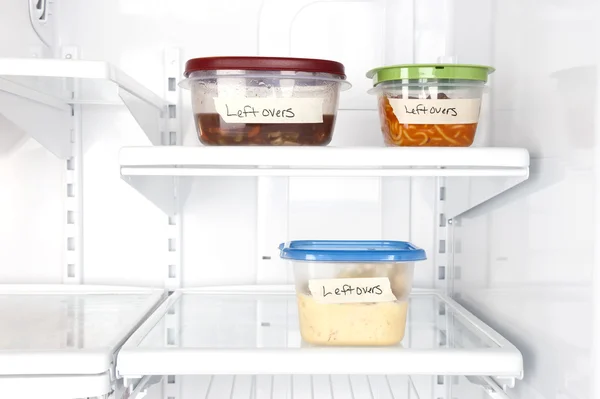 Leftovers in refrigerator — Stock Photo, Image