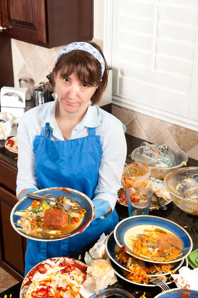Vrouw die afwast — Stockfoto
