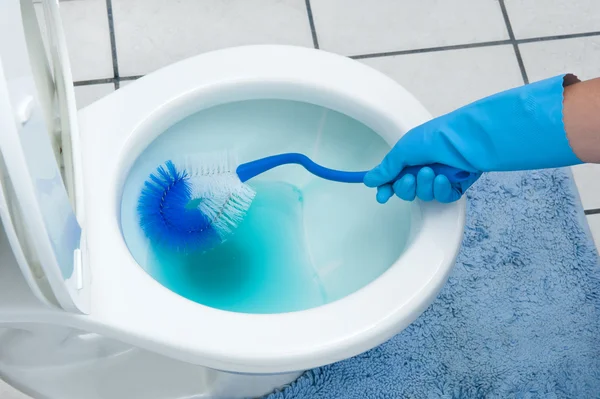 Cleaning toilet — Stock Photo, Image