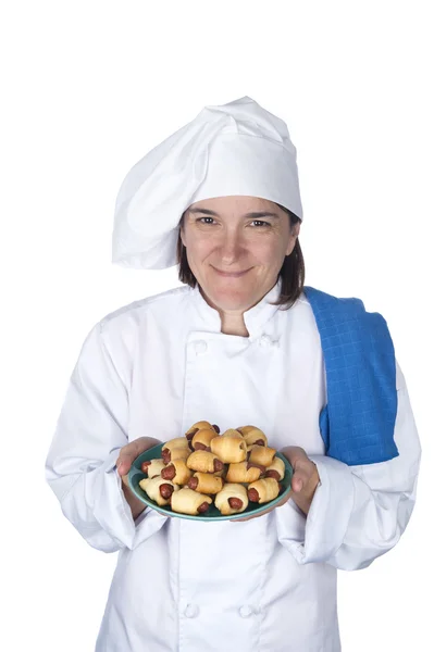 Chef with food — Stock Photo, Image