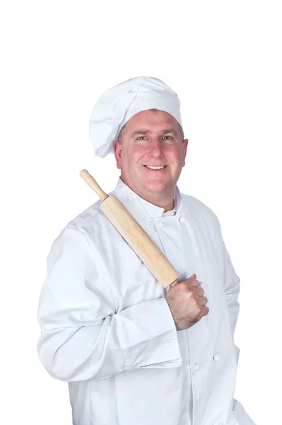 Chef com rolo de rolo — Fotografia de Stock