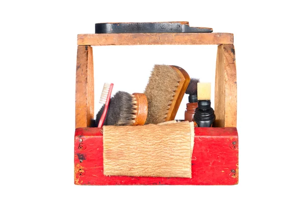 Caixa de brilho sapato antigo — Fotografia de Stock