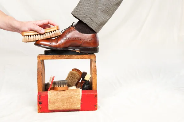 Antik Ayakkabı Parlatıcı kutusu — Stok fotoğraf