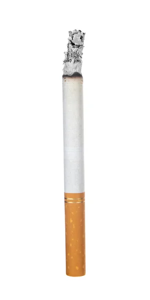 Palenie papierosów na biały — Zdjęcie stockowe