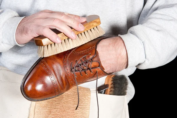 Cipőtisztító ember — Stock Fotó