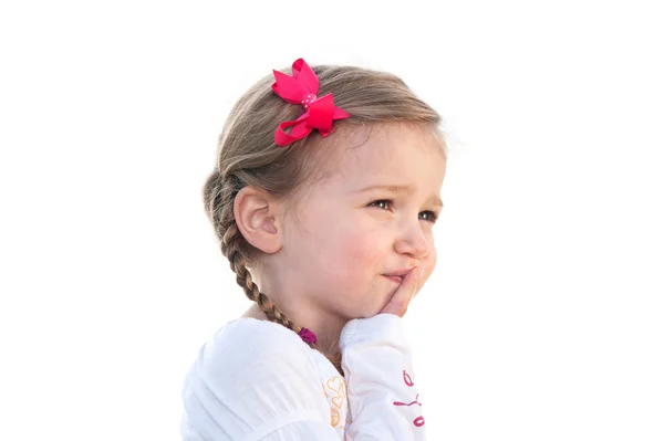 Küçük kız düşünme — Stok fotoğraf