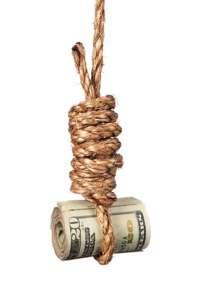 Cash in noose — Stock Photo, Image